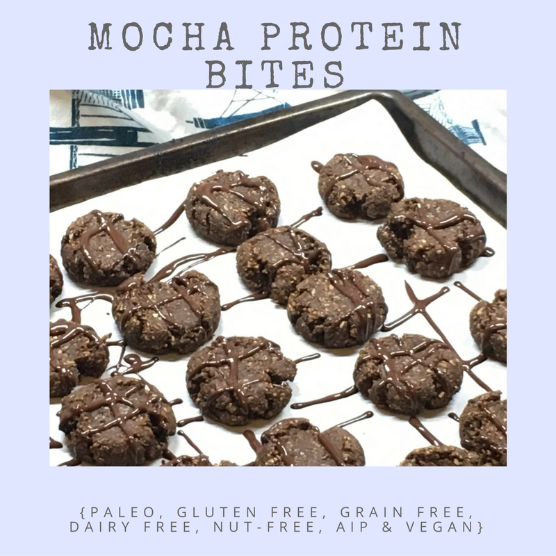Mocha Protein Bites {Paleo, Gluten Free, Nut Free, Grain Free, AIP, Dairy Free & Vegan}